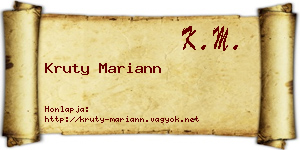 Kruty Mariann névjegykártya